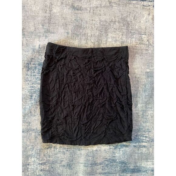 NWT! Material Girl Caviar Black Crinkle Textured Stretch Mini Skirt Medium - Picture 1 of 5